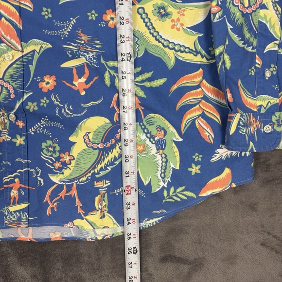 Ralph Lauren Hawaiian Button Down Shirt Men's 2XLT Blue Tropical Surfer Vacation - Picture 6 of 8